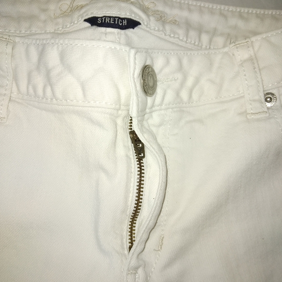 American Eagle Stretch White Straight Jeans 14 Regular - Picture 3 of 7